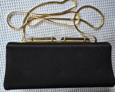 VINTAGE Black Satin Clutch