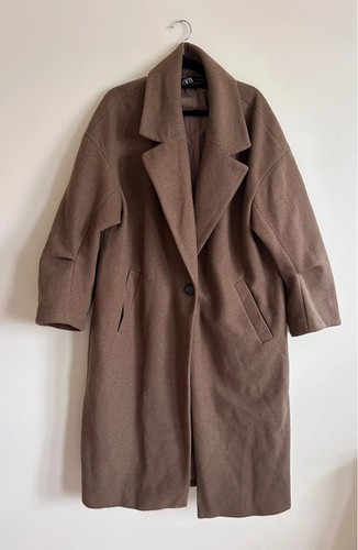 Zara camel long coat size - zara,