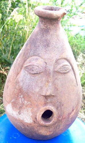 Old terracotta pot pitcher - old,
