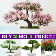 Artificial Bonsai Simulation Pot Plants Fake Pine Tree Home Table Hotel Decor uk