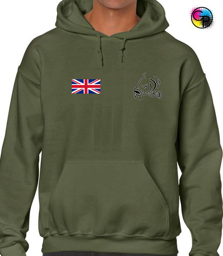 Carp and flag print - flag, hoody