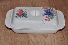 Vintage Melamine Butter Dish with Lid, Strawberries & Berries
