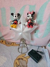 Disney Christmas Mickey and Minnie Mouse Light-Up Holiday Star Tree Topper RARE
