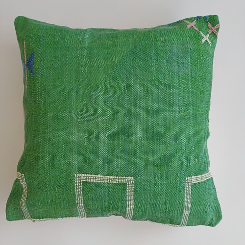 Moroccan cactus silk cushion - moroccan,