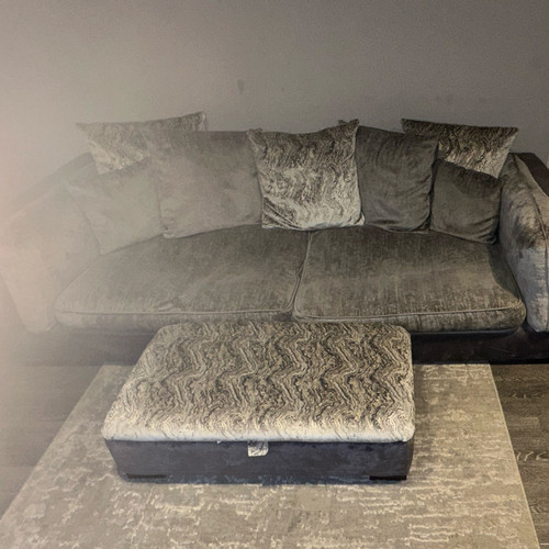 Dfs grey velvet seater sofa - seater,