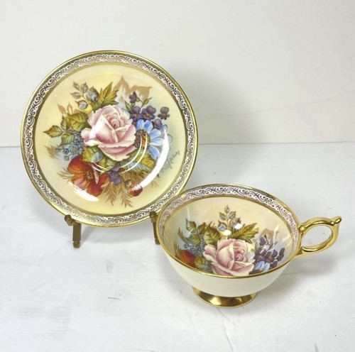 Aynsley cabbage rose tea cup - rose,