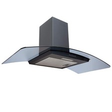 90cm Black Smoked Curved Glass