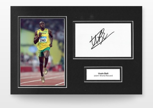 Usain bolt signed 12x8 photo - usain,