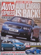 Auto Express  30/1/2002 featuring Subaru Impreza WRX, Renault Clio V6, Peugeot