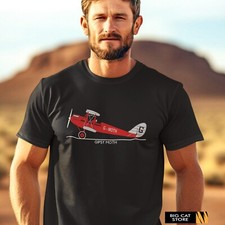 AeroArt - De Havilland Gipsy Moth Aircraft Artwork Design T-Shirt