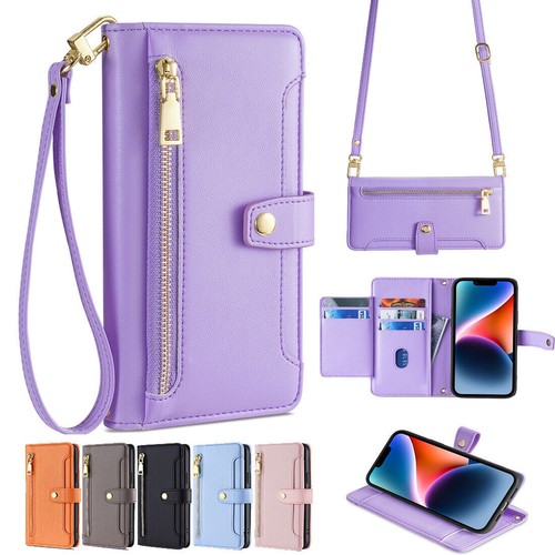 Zip leather wallet phone - phone, case