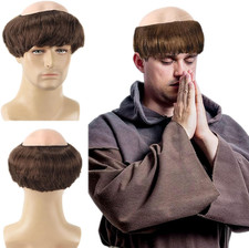 Brown Monk Wig Short Straight