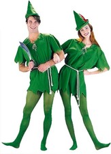 Adult Peter Pan Costume Christmas Elf Lost Boy Unisex Fancy Dress One Size Reg