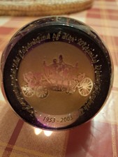 Glass Paperweight Queen Elizabeth II Golden Jubilee Royal 1952-2002