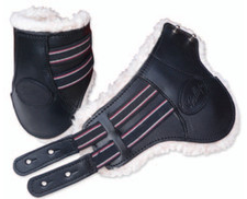 Gallop Black Leather Fur Lined Fetlock Boots (Pair) REDUCED TO CLEAR