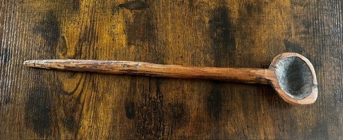 Vintage solid wood spoon - wood,