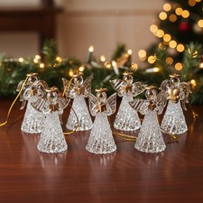 1-12PCS Glass Angel Ornaments