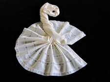 Vintage MAXI Waist Slip M Silky Ivory Nylon Tiered Lace Hem Sears NEW