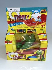 Vintage Fun Time Row Boat Alligator Crocodile Plastic Windup Bath Toy NOS Rare