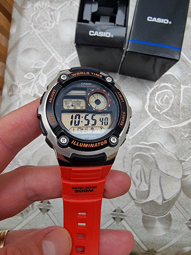 Casio 2100w world time - casio, ae-2100w