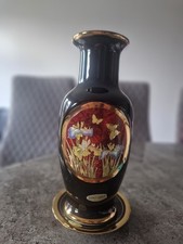 Chokin Vase Black Gold Floral