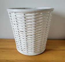 Wicker waste paper bin basket - waste, bin/basket