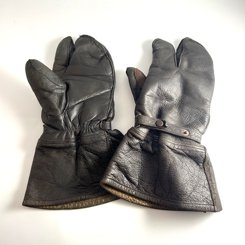 1930s leather gauntlet - 1930s, gloves