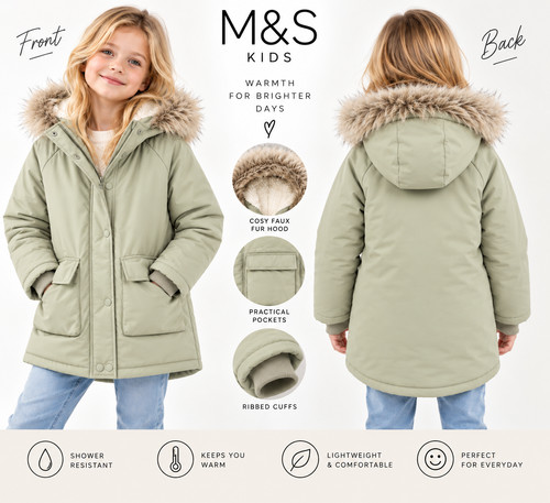 Girls parka coat 8 years - coat,