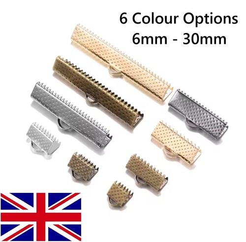 Ribbon end crimp clasp bead - end,
