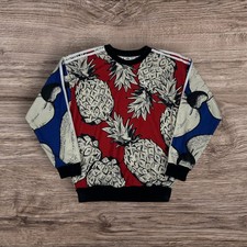 Adidas Sweatshirt Jumper Farm Rio Pineapple Trefoil Crew Neck  Red UK 6