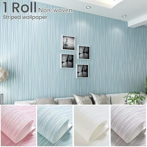 Blue stripes pattern non woven - blue,
