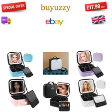 Makeup Bag with Led Mirror Storage Box Cosmetic Organizer Travel Beauty Bags