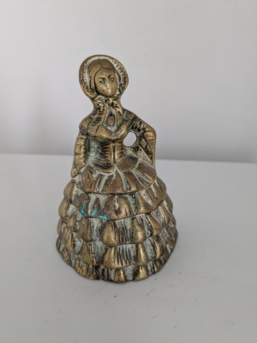 Vintage brass crinoline lady - brass,