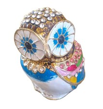 Enamel Bejewelled Owl Hinged
