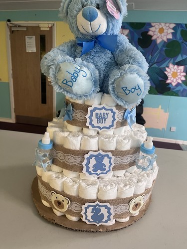 Deluxe baby nappy cake cute - nappy,