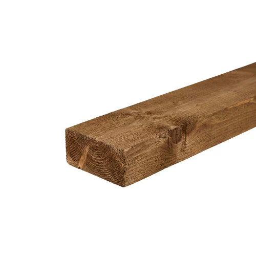 Brown treated railway sleeper - railway,