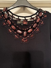Stephen Y Black Bead Jumper Top size M/L  *Excellent Condition 
