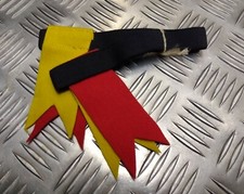 Genuine Vintage Kilt Hose Garter Tabs Flashes Yellow & Scarlet 1960s NEW NOS