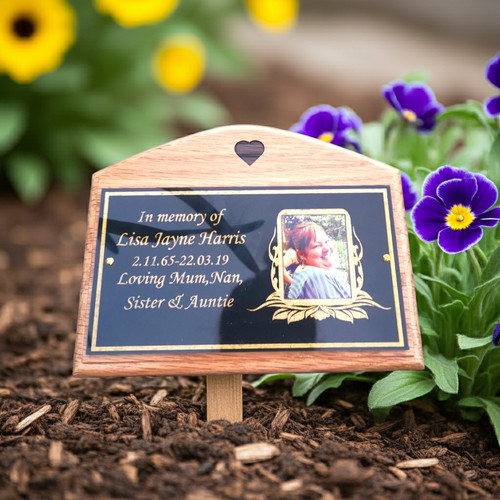 Wooden memorial plaque oak - wooden,