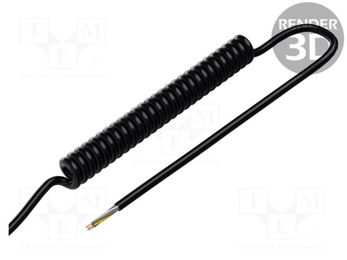 Pur 300v wire coiled black - 300v,
