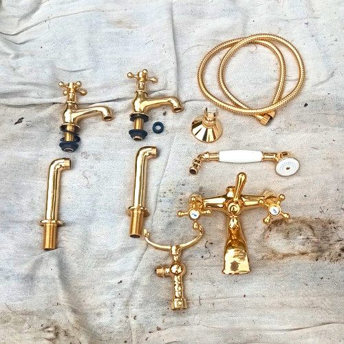 Gold deck mounted - gold, shower