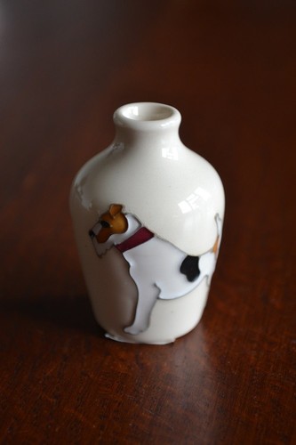 Moorcroft miniature vase dog - moorcroft,