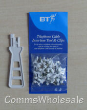 BT Telephone Cable Insertion Tool & Cable Clips (50 clips approx)