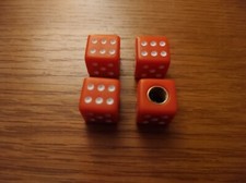 4 Orange Dice Tyre Valve Dust