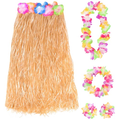 Natural hula skirt set - natural,