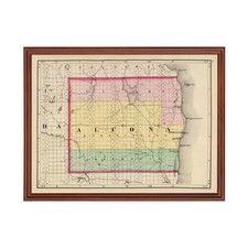Old Map of Alcona County, MI 1873 - Vintage Michigan Art