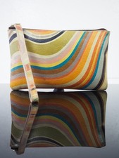 Paul Smith Swirl Leather Clutch Bag Wristlet Cosmetic Bag
