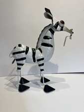 Metal Zebra Novelty Wobble Head Ornament Feature Height 27cm