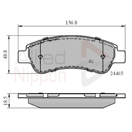 Brake pads set for - set, fiat