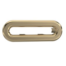 Nuie Brushed Brass Oval Overflow Cover for Bathroom Sink 54mm ABS Modern
